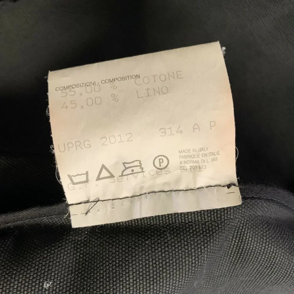 GUCCI Chest Size 38 Black Cream Waxed Cotton Linen Sport Coat